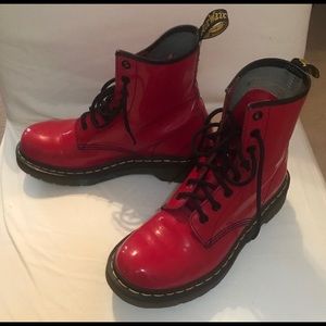 Red Patten Leather Dr. Martens size 7